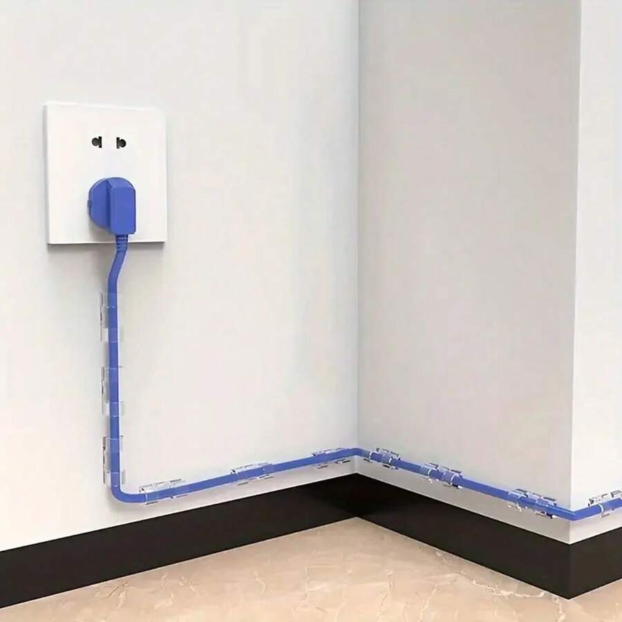 40 piezas de clips de cable de plástico transparente - Organizador de cables transparente adecuado para pared y escritorio, soportes de cable adhesivos