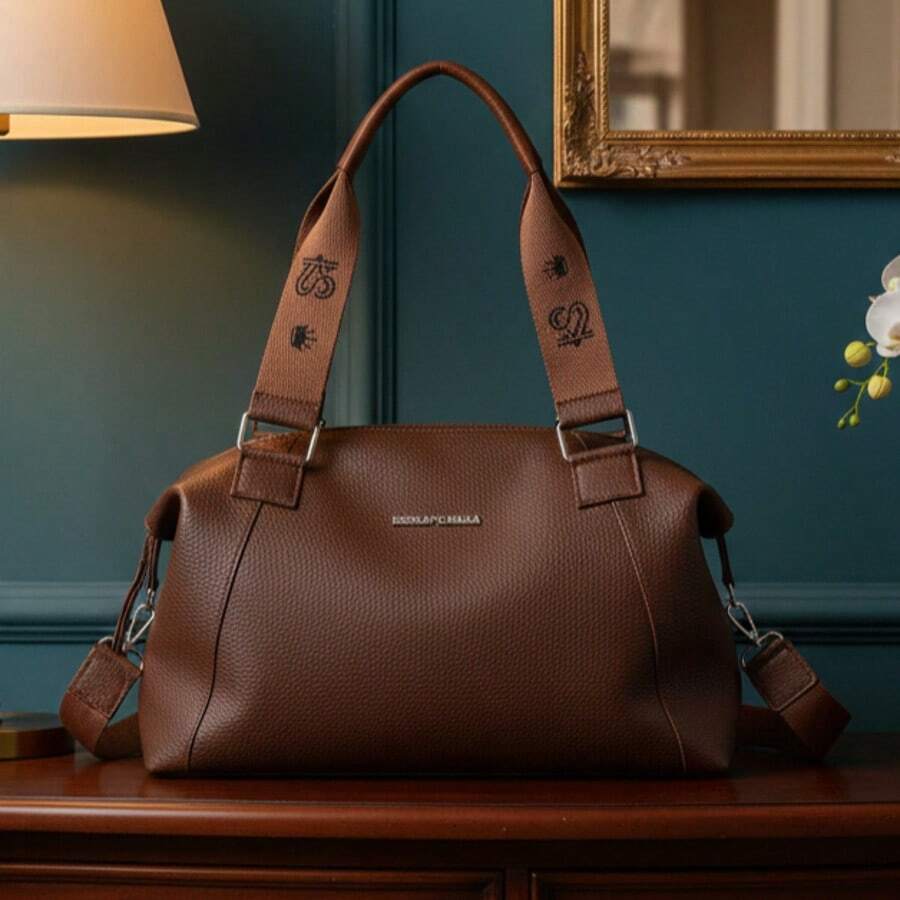KS Karla Samenho cosmetics and accessories KS Berlin Women's Shoulder Tote Bag With Large Crossbody Strap - 咖啡棕 - 查看 1