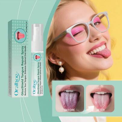 30ml Spray reparador de lengua Oralhoe, spray para el cuidado oral que nutre y repara la lengua, alivia la molestia, mejora la higiene bucal, refresca el aliento, cuidado oral diario para uso en el hogar y viajes