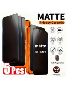 BOLLYMORE Shockproof Anti-Peeping Privacy Screen Protector 5pcs Full Coverage Matte Privacy Screen Protector Upgraded Edge Protection Against Drops & Scratches Easy Installation Bubble-Free Compatible With Iphone 17 Pro Max 17 Air Spring Gift Birthday Party - 5PCS - View 28