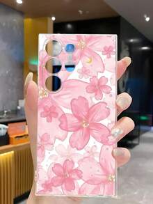 1个粉色花朵软壳手机壳，兼容华为荣耀、Galaxy A04e/12/A13/A14/A34/A50/A52/A53/A54/S21/S22/S23/S24/S25/S25Ultra/S26/S26 Plus/S26 Ultra、6A/7A/8A、12T/13T - 無色 - 查看 5