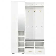 Hall Trees - White + Particle Board - View 11