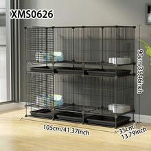 DIY Assemble Pet Cage With Removable Tray, Suitable For Kittens, Rabbits And Small Animals - Multicolor - View 2