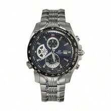 Casio Edifice Men's Chronograph Watch, Blue Dial, Stainless Steel Bracelet, EF-543D-2AVDF - Silver - View 1