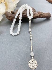 1串33颗8毫米男士念珠礼品，宰牲节穆斯林念珠，中国结，寓意和平、祝福、平安，念珠手链 - 彩色 - 查看 2