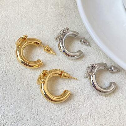 新款几何字母设计耳环，独特优雅奢华时尚女士耳环