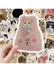 60pcs Cute Cat Stickers, DIY Cat Sticker Packs, Scrapbooking Stickers, Waterproof Small Stickers - Multicolor - View 5