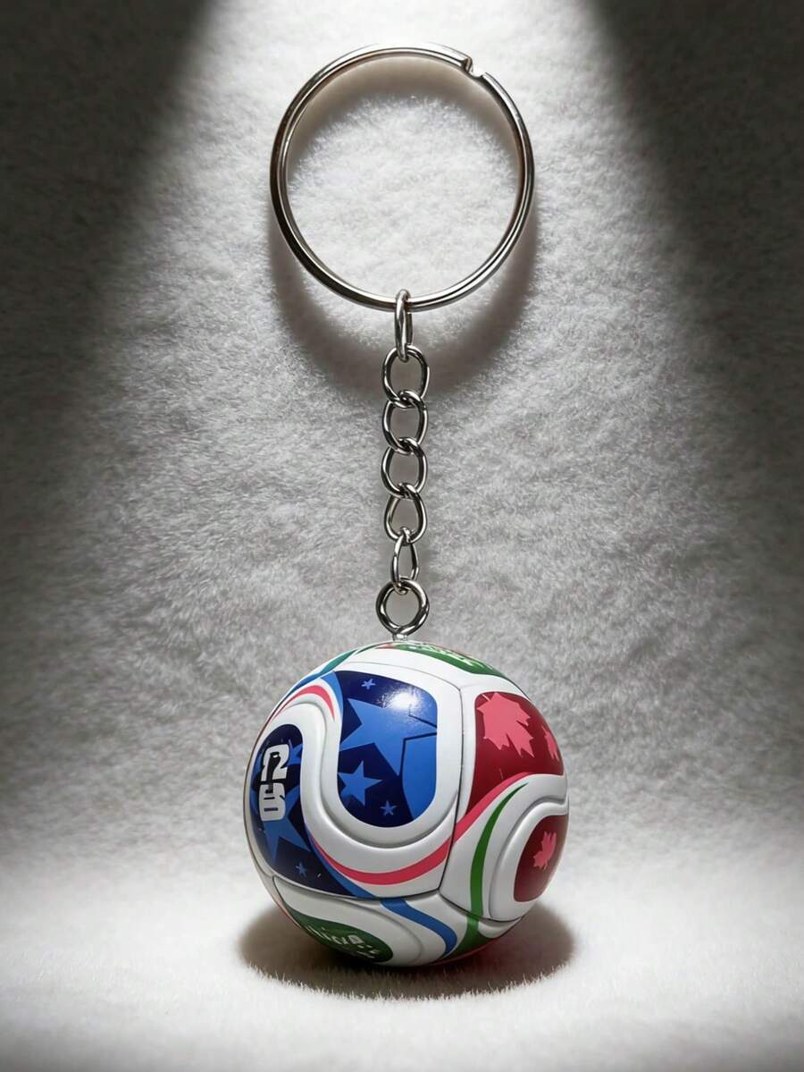 1pc 2026 Football Keychain, Football Key Ring, Bag Ornament, Car Keychain, 3D Stereo Keychain, Unisex Fan Collection Gift - Multicolor - View 1