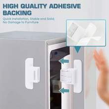 Trava para Porta de Geladeira Ordene Protetor Segurança Criança Proteção Bebê fechadura De Geladeira BMK-221 - Branco - Visão 10