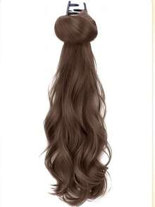 Korean Style Layered Curly Ponytail Clip-In Hair Extension, Natural Looking Synthetic Hair Ponytail HA2873 - Multicolor - View 3