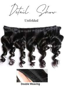 45g Bouncy Curly Hair Extensions Human Hair Loose Wave Raw 1 Bundles Brazilian Real Unprocessed Human Hair 10-22 Inch Double Weft Virgin Curly Bundles Weave Hair Extensions - Natural Black - View 2