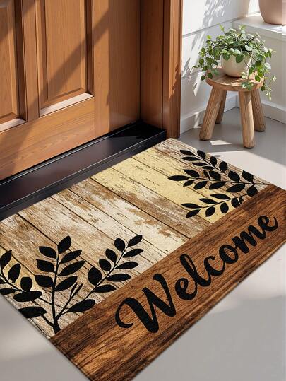 1 adet Çok Renkli Taş Dokulu Ağaç "Hoş Geldiniz" Vintage Giriş Paspası, Banyo, Mutfak, Dış Mekan, İç Mekan, Koridor, Yatak Odası, Oturma Odası İçin Uygun, Makinede Yıkanabilir, Kolay Temizlenir, Kaymaz Taban, Yatak Odası Kış Dekorasyonu, Sevgililer Günü Tatil Dekorasyonu, Banyo Aksesuarı, Oda Dekorasyon Seti İçin Uygundur