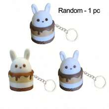1个可爱巧克力兔子造型按压玩具，按压时发出清脆的咔哒声，便携式减压抗焦虑玩具，适合办公室/学校/家庭使用，方便携带，可作吊坠，是完美的礼物之选。 - 彩色 - 查看 7