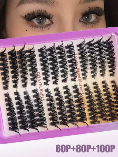 192 Clusters 12 Rows Thick Lash Extensions, Mink Lashes For Dramatic Eye Makeup, DIY Style Unlimited