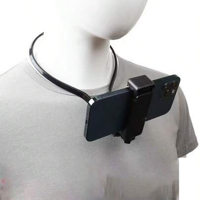 1 قطعة حامل وحامل للهاتف على شكل قلادة، للتصوير الذاتي والرياضة والصيد والتسجيل في الأماكن الخارجية والسفر، وركوب الدراجات النارية