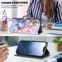 GLANDOTU Colorful Rose PU Leather Wallet Flip Phone Case With Card Slots And Magnetic Closure, Fits Multiple Phone Brands And Models - Multicolor - View 2