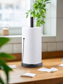 1pc Stainless Steel Tissue Paper Holder, Kitchen Paper Towel Dispenser, Wrap Foil Stand, Silver - Silver - View 11