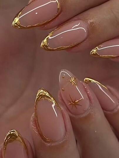 24 tiras de gel de uñas con forma de almendra 3D para realzar tu sentido de la moda. Diseño de puntas francesas, ajuste medio, adhesión perfecta. El set incluye: 1 pieza de gel de gelatina y 1 lima de uñas. Las tiras de uñas de almendra francesas son adecuadas para mujeres y niñas para uso diario, fiestas de vacaciones y otras ocasiones.
