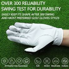FINGER TEN 1pc Right Hand Golf Glove Men's Left Hand Golf Glove Skull Leather Breathable Comfortable Non-Slip Grip Size S/M/ML/L/XL - Black - View 5