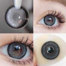 AMARA 1 Pair Grey-Blue Color Disposable Lens, 14.5mm Diameter, Suitable For Halloween Costumes - DIAMOND-gRAY - View 5