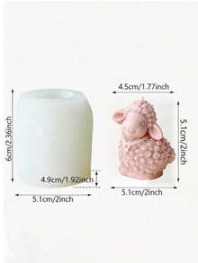 1 pezzo Stampo in silicone a forma di pecora 3D carino, riutilizzabile e facile da smontare, per fai da te con sapone, argilla, cemento, resina, gesso, artigianato e decorazione domestica, adatto per San Valentino, Pasqua, Festa della Mamma, Matrimonio - A - Visualizzare 14
