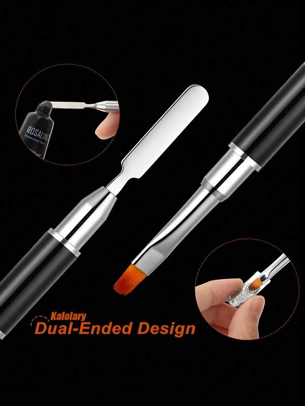 1支美甲硅胶雕塑笔，适用于亚克力3D花朵雕刻和塑形，可点画，二合一硅胶美甲工具，勺形切片雕塑固体凝胶美甲刷