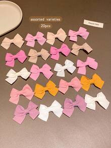 20pcs Random Color Bowknot Hair Clips, Sweet Style Hair Accessories For Daily Use, Affordable - Multicolor - View 4
