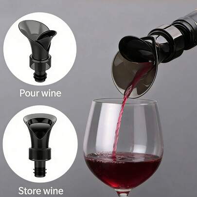 2-i-1 vakuumpropp och hällrör för vin, återanvändbar vinbehållare med lufttät försegling, vinluftningspip för rött vin och champagne