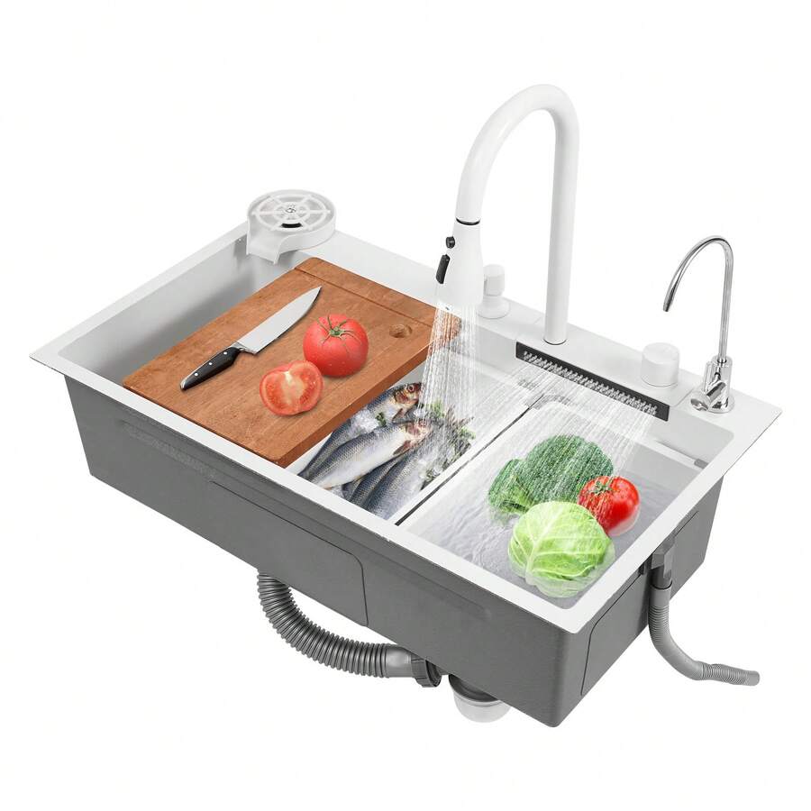 YUNRUX Kitchen Sinks - White - View 1