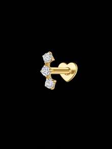 1 pieza Pendiente de botón en forma de corazón de plata de ley 925, chapado en oro de 18K, adecuado para uso diario, boda, fiesta, compromiso, joyería fina - Dorado - Ver 9