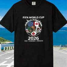 Camiseta Familiar a Juego para la Copa Mundial 2026, Canadá, México, EE. UU., Regalo para Fanáticos del Fútbol, Camiseta Unisex, Copa Internacional 2026, Deporte - Negro - Ver 12