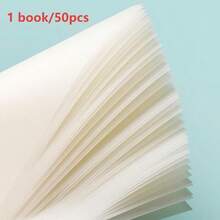 4pcs/200pcs Transparent Memo Sticky Notes, Student Notebook Bookmark Stickers - White - View 5