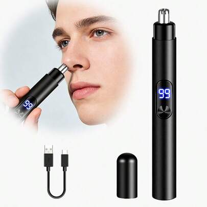 Men's Electric Hair Trimmer, Type- Rechargeable, Digital Display Design, Portable And Easy To Use, Is A Necessary Partner For Exquisite Men's Daily Life And Business Trips Battery Capacity 100mAh