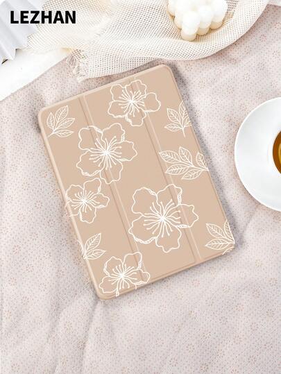 Floral Pattern Tablet Protective Case, Compatible With (A16) 11 Inch 11th Gen 2025/10th, 10.2 Inch, Pro 2021/2020, Galaxy Tab A8 10.5 Inch 2022, Matepad 10.4/Tab, Anti-Drop, Pencil Slot, Sleep/Wake Support, Gift For Kids/Family/Year-End , Romantic Gift