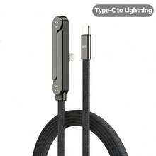 240W Foldable Phone Holder & Cable, Type-C To Lightning, Multi-Angle Adjustable Nylon Braided Cable, 65W USB/Type-C To Type-C High-Speed Data Transfer & Fast Charging Cable Compatible With IPhone 17 Pro Max/17 Pro/17/16 Pro Max/16 Pro/16/15 Pro Max/15 Pro/15 Plus/15, - Black - View 11