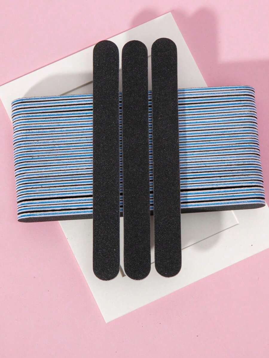 Nail Files - 100/180 Grit Sandpaper Nail Files, Professional Nail Files And Buffing Blocks Set - Professional Gel Nail Files, Black Nail Buffers Nail File Set - Multicolor - View 1