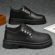 黑色亮片厚底舒适时尚百搭鞋，适合所有季节，非常适合休闲外出、派对和日常穿着（鞋面亮片装饰随机） - 黑色 - 查看 3