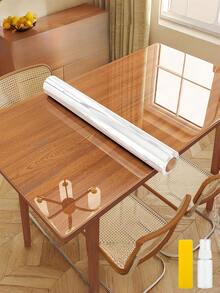 1 Roll Transparent Kitchen Protective Film, Waterproof, Oil-Proof, Flame Retardant, Mildew Proof, Removable Adhesive Sticker, Suitable For Tabletop, Wall, Coffee Table, Dining Table, Furniture, Marble Renovation, Etc. - Multicolor - View 2