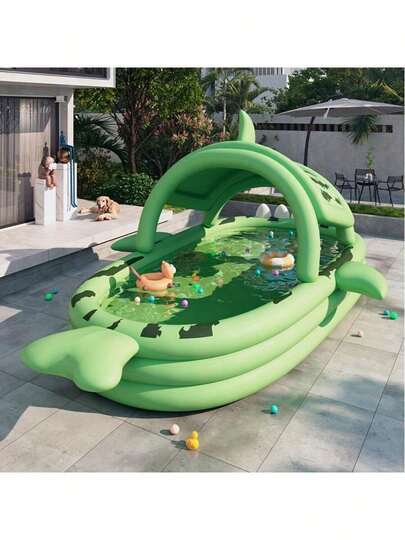 Duży nadmuchiwany basen, 3-warstwowy, wytrzymały materiał PVC, odpowiedni do pływania z rodziną – rozrywka na świeżym powietrzu, dostępny w wielu rozmiarach, składany i łatwy do przechowywania, idealny dodatek do basenu na imprezę w ogrodzie, prezent świąteczny na Nowy Rok, Halloween, Boże Narodzenie