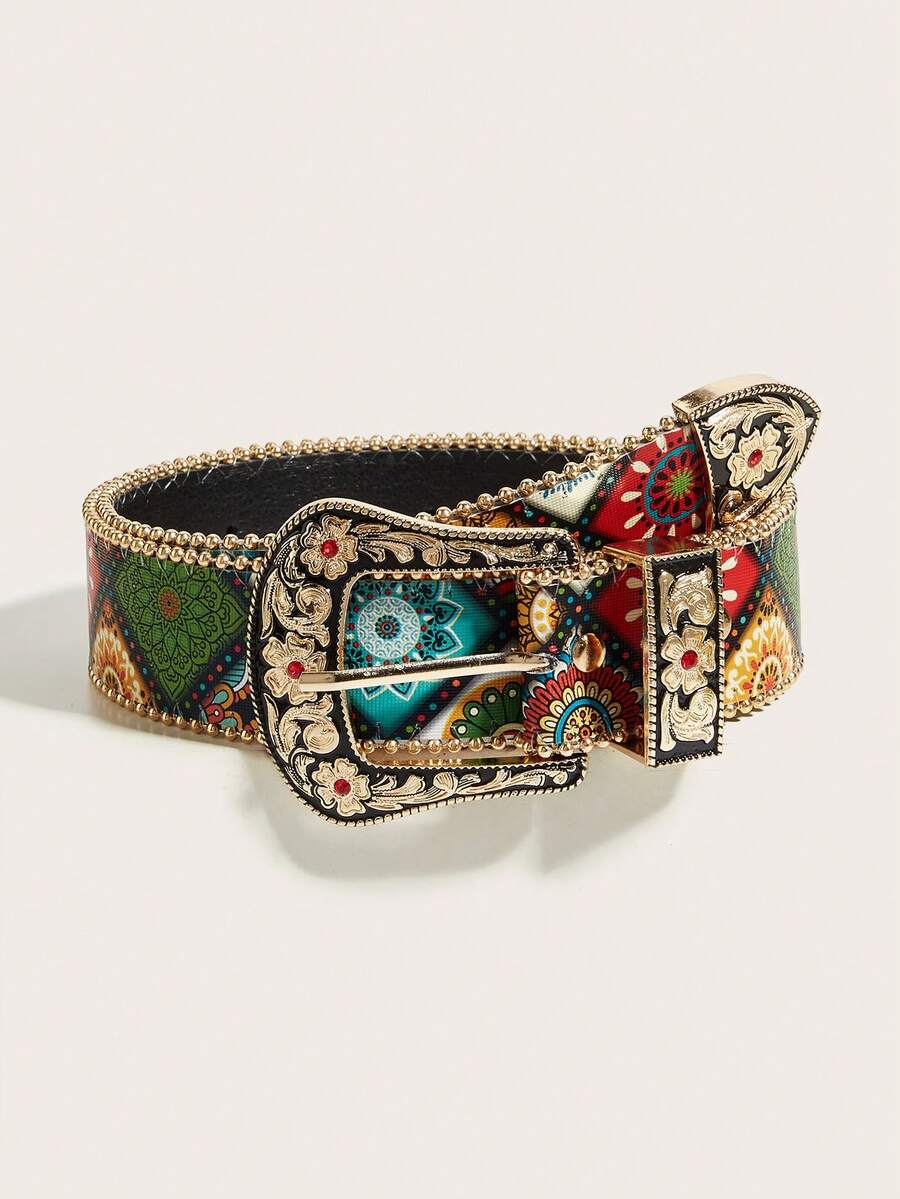 1 curea boemă retro cu strasuri metalice, stil western, pentru cowgirl, potrivită pentru fuste, rochii, ținute zilnice, stil vestimentar, activități în aer liber, petreceri, Crăciun, Ziua Îndrăgostiților, întoarcerea la școală, Halloween, festivaluri de muzică, accesorii de toamnă/iarnă, ținute pentru toate anotimpurile, pentru femei, mame, naveta, vacanță, cadou de absolvire, accesoriu de ziua de naștere. - Set de trei piese pentru sculptură - Vizualizare 1