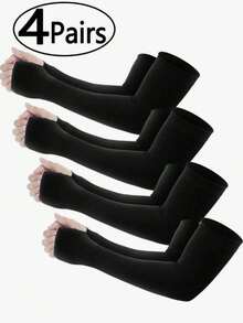 4 Pairs/1 Pair Beister UV Protection Cooling Arm Sleeves, Unisex Summer Outdoor Sun Protection Arm Sleeves With Thumb Hole, Men Sun Protection Sleeve, UV Protection - A - View 1