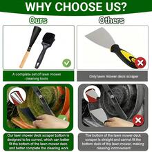 2pcs Heavy Duty Metal Lawn Mower Blade, Scraper And Cleaning Brush Set With Ergonomic Handle And Durable Bristles - Upgraded Mower Deck Maintenance, Removes Grass Clippings, Suitable For Gas Lawn Mowers (Professional And DIY Use) - A - View 4