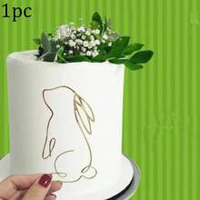 1 pezzo/3 pezzi/6 pezzi Decorazioni per torta in acrilico a forma di coniglio di Pasqua, decorazioni per torte per feste di Pasqua - Multicolore - Visualizzare 17