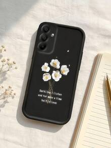 Ốp lưng đôi cao cấp, tối giản, sáng tạo, cá tính, hình hoa cúc, tương thích với Samsung S25Ultra/S25Plus/S25/S25FE/S24Ultra/S24Plus/S24/S24FE/S23Ultra/S23FE/S23/S23+/S22Ultra/S22/S22+/S21Ultra/S21FE/S21/S21+/S20Ultra/S20FE/S20/S20+/A73/A72/A55/A54/A53/A52/ Note 14 Pro+ 5G/ P30/Honor X6b/ A74/ C53/ Narzo N53, Phụ kiện điện thoại, Thiết kế tối giản, Họa tiết sáng tạo, Ốp điện thoại hình hoa cúc, Phiên bản quốc tế, Không phải phiên bản nội địa - màu đen - Xem 1