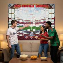 Julyxi 2026 World Cup Wall Chart Poster, 48 Team Tournament Schedule Tracker, Waterproof 32.6" X 23.6", Soccer Wall Decor & Ultimate Gift For Fans(Red) - 1 - 查看 4