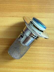 1个毛发收集过滤器，弹出式浴室水槽排水器，不锈钢水槽过滤器带毛发收集器，镀层，适用于排水孔直径3.4-4.0厘米，请检查您的排水孔尺寸！ - 銀色 - 查看 13