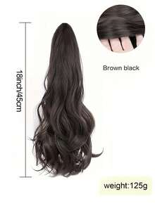 18 Inch Women Ponytail Wig, Long Hair, Clip-On Fixation, High Ponytail, Big Wavy Curls, Natural Long Curly Hair, Fake Ponytail - Multicolor - View 10