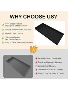 小型硅胶浴室梳妆台托盘，长方形，可放置肥皂和海绵，厨房水槽收纳架，适用于放置洗洁精、乳液瓶、香水、珠宝、蜡烛、钥匙扣等。 - 彩色 - 查看 9