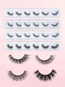 MAANGE 20/10对自然交叉混合款假睫毛，蓬松精致，适合日常佩戴，卡通风格，旅行必备 - 黑色 - 查看 6