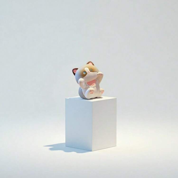 1件全新卡通可爱猫咪汽车装饰品，精致可爱的小猫咪摆件桌面装饰，可个性化装饰办公室、厨房、冰箱、白板，情人节礼物送给亲朋好友 - 多色 - 查看 6